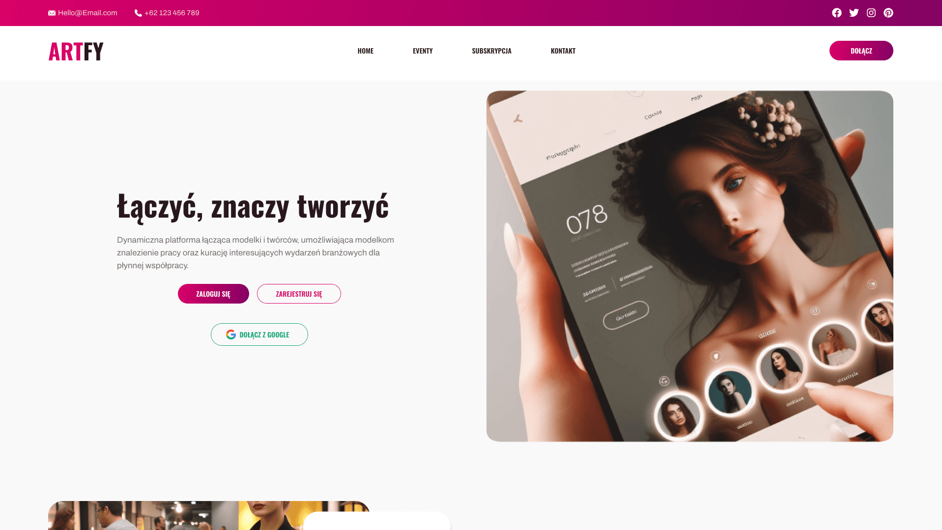 Artfy - platform for models & creative collaboration