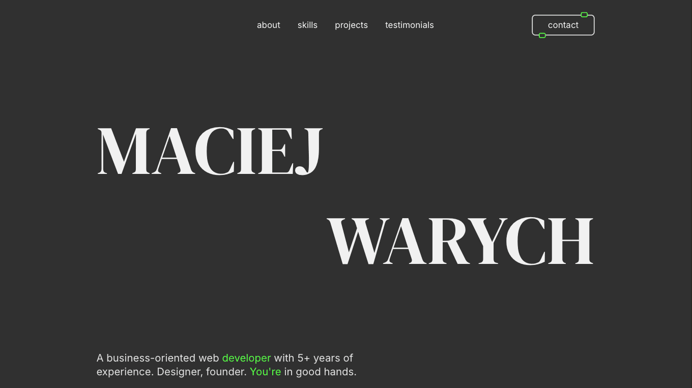 Web developer portfolio