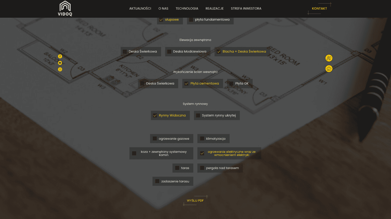 Vidoq House - website & custom quote builder